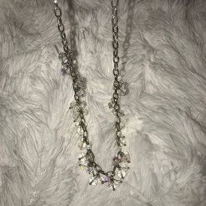 Silver Necklace with Clear Beads